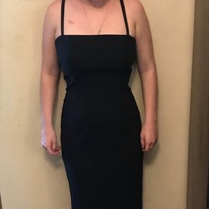 Black midi dress